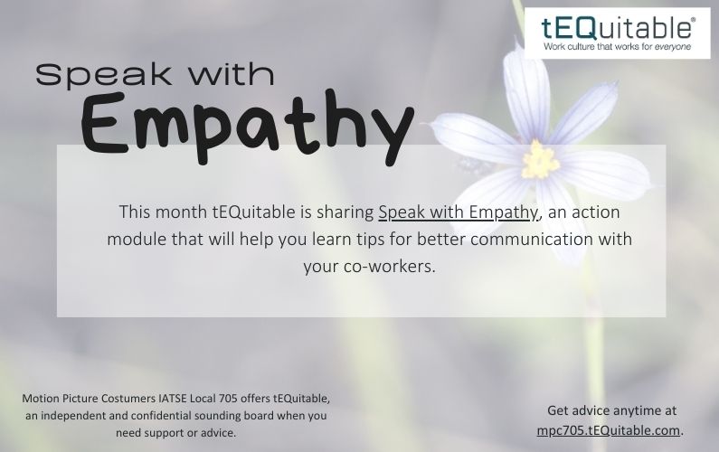 From tEQuitable: Speak with Empathy