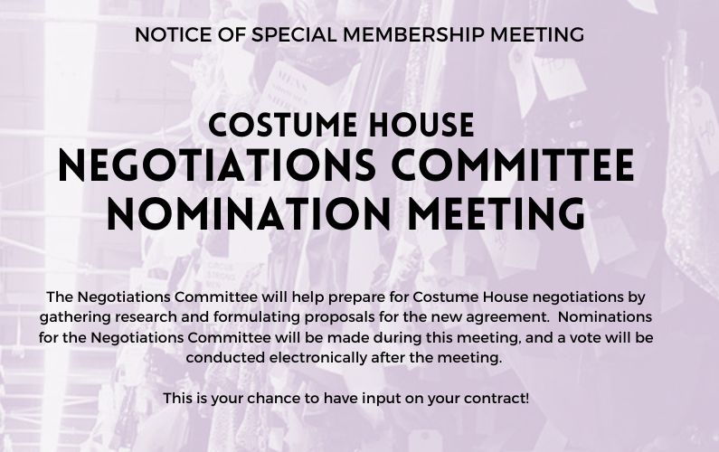 Costume House Negotiations Committee Nominations Meeting